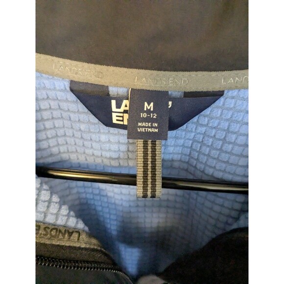 Lands End Womens Full Zip Softshell Waffle Fleece Jacket Navy Size M Oeko-Tex - Picture 3 of 7